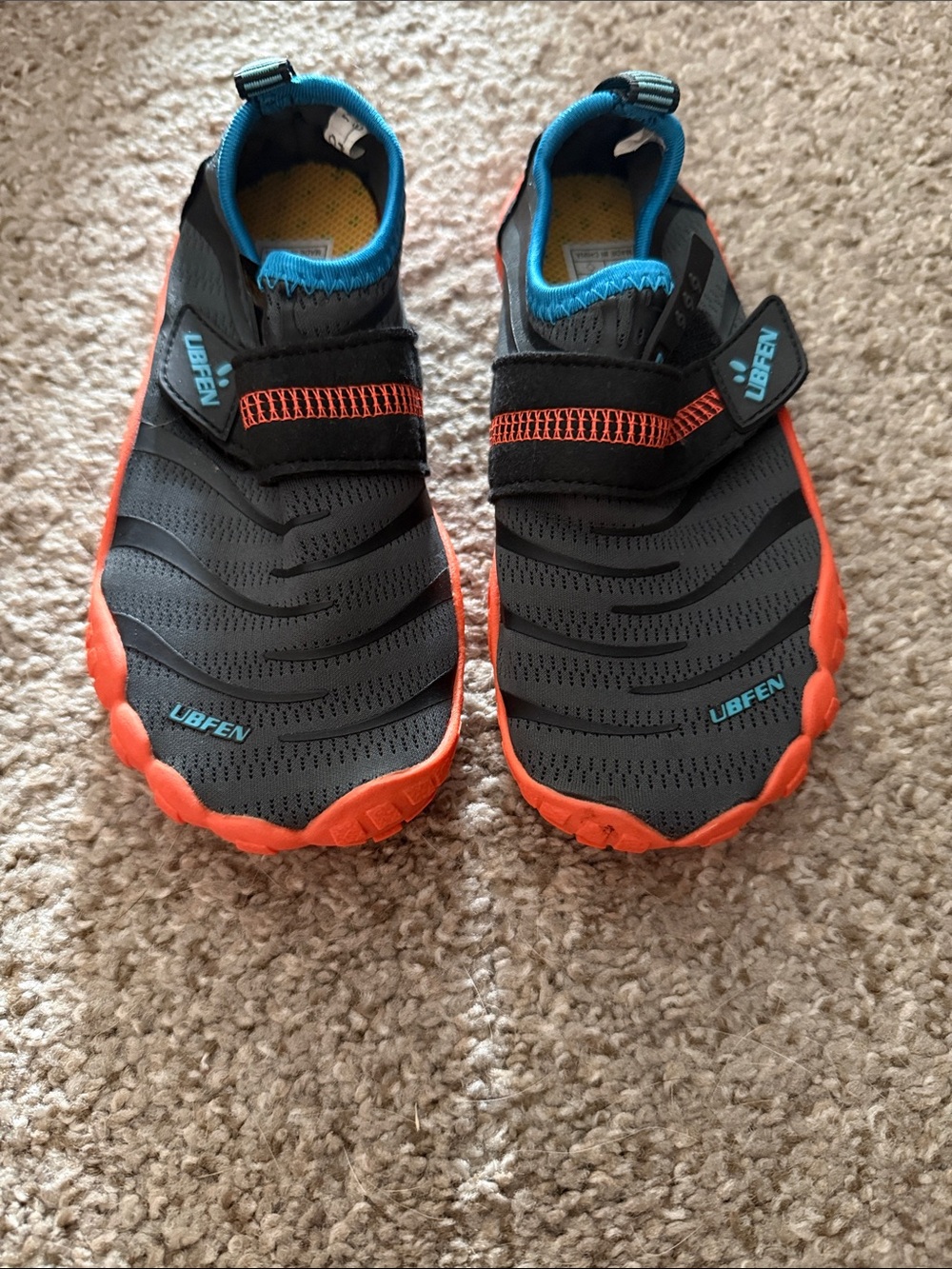 Kids' Black and Orange Water Shoes - Slip-On Comfort